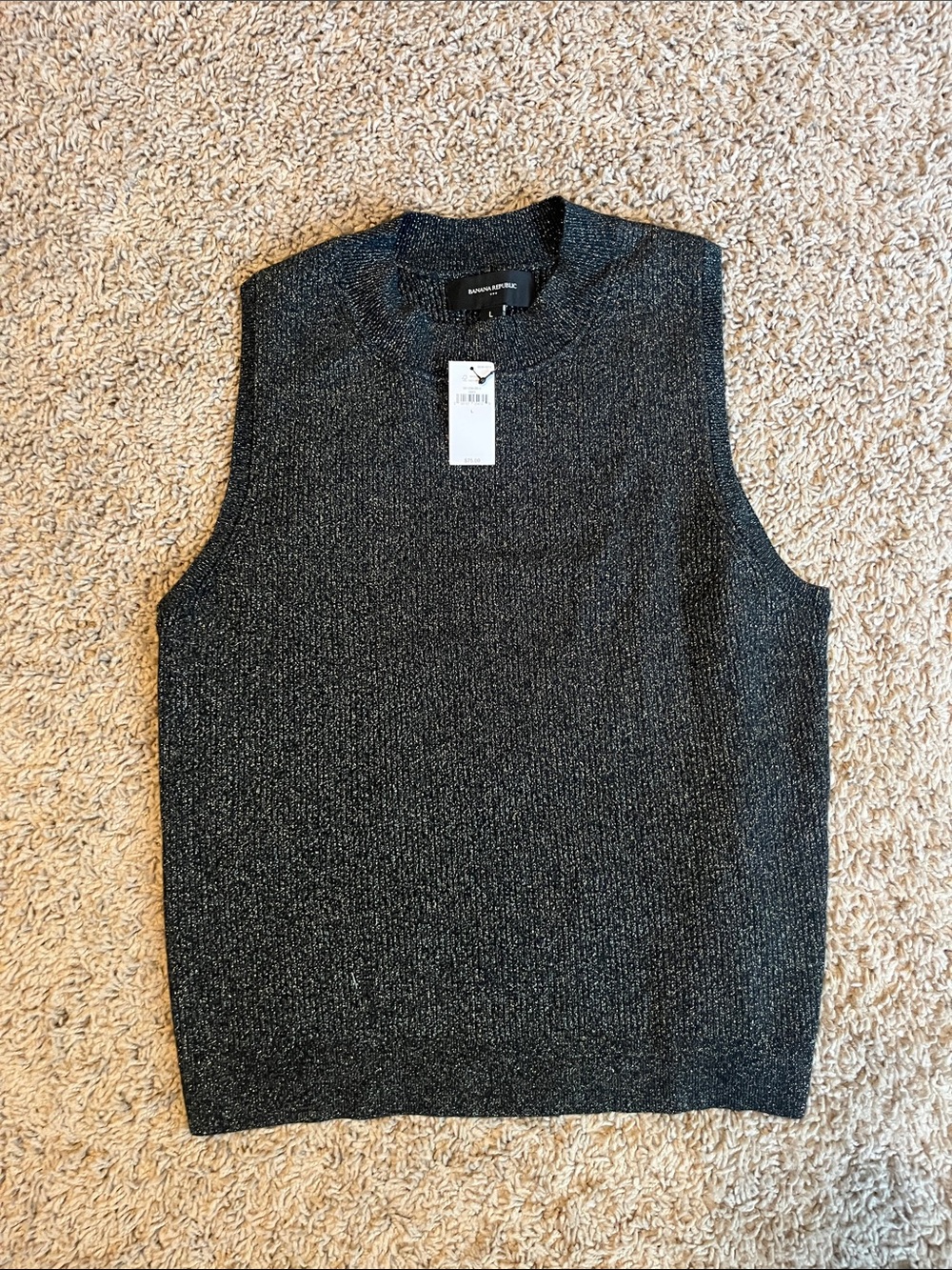 Banana Republic Black Metallic Crewneck Sweater